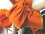 lenci girl orange skirt